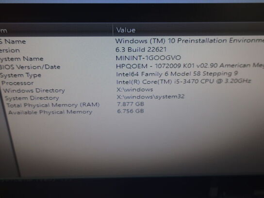 HP Desktop | Intel i5-3470 | 8 GB | 480 GB SSD | HP 23" skærm