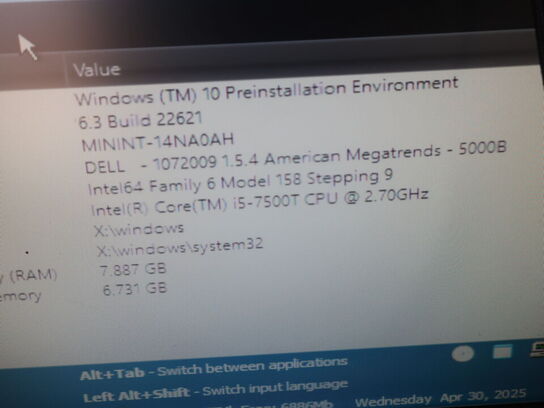 DELL OptiPlex 3050 | Intel i5-7500T | 8 GB | 256 GB SSD | SAMSUNG 22" skærm
