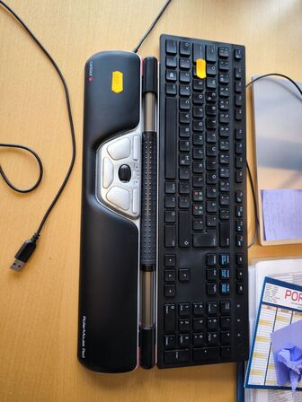 2 stk. 27" HP EliteDisplay E273 inkl. CONTOUR rollermouse og tastatur