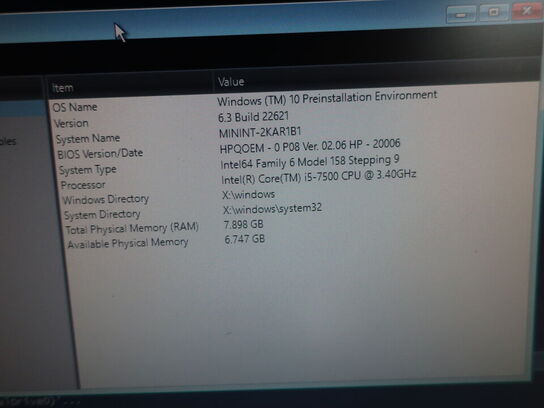 HP ProDesk | Intel i5-7500 | 8 GB | 256 GB SSD | HP 22" skærm