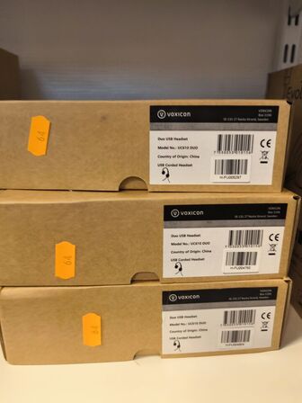 3 stk. VOXICON UC610 DUO headset (ubrugt)