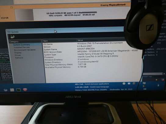 HP ProDesk | Intel i5-3470 | 8 GB | 120 GB SSD | HP 22" skærm