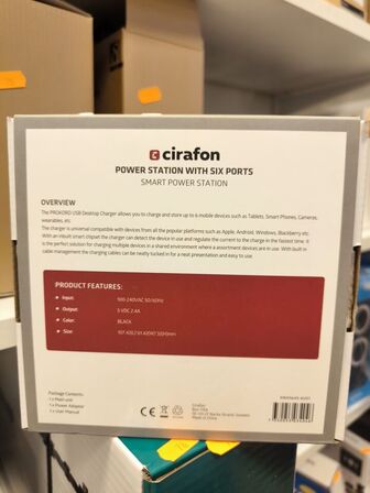 Opladningsstation CIRAFON m. 6 USB udgange (ubrugt)