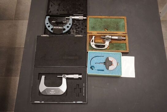 3 stk. mikrometer + måleur