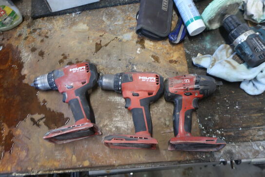 3 stk. akku håndværktøj HILTI SF 4-A22