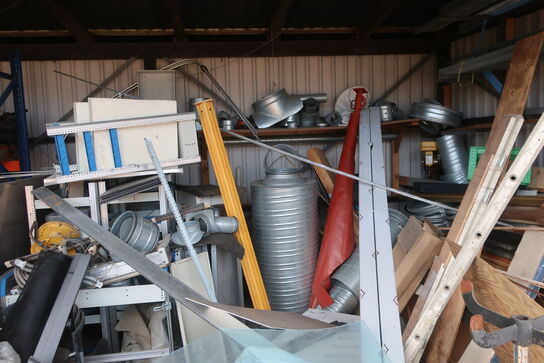 Gearkasseløfter, div. jern, træ, udsugningsdele m.m.