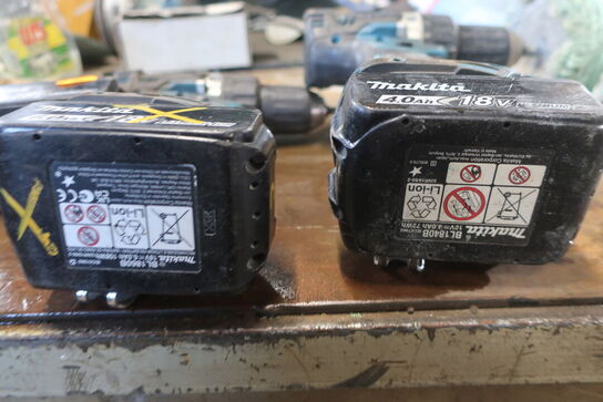 2 stk. akku håndværktøj MAKITA DDF484 med 3 stk. batterier
