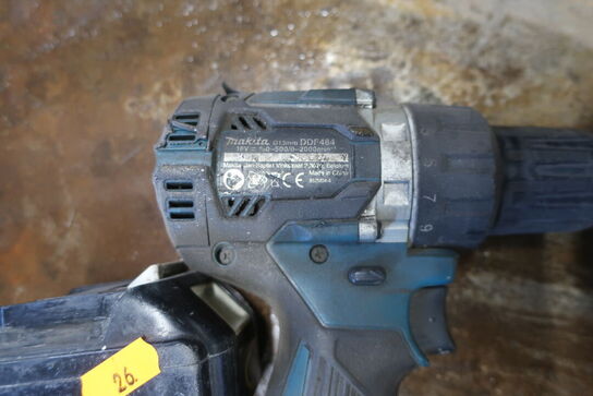 2 stk. akku håndværktøj MAKITA DDF484 med 3 stk. batterier