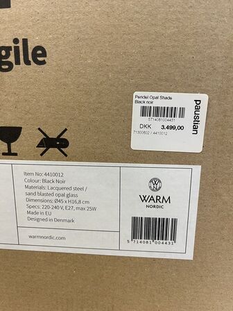 Pendel WARM NORDIC Model: Opal Shade Pendant Ar. No: 4410012