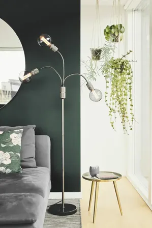 Halo design gulvlampe 3 gun black/marble(ubrugt)