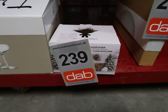 Lykketrold fyrfadsstager grøn 8 cm 2 stk.