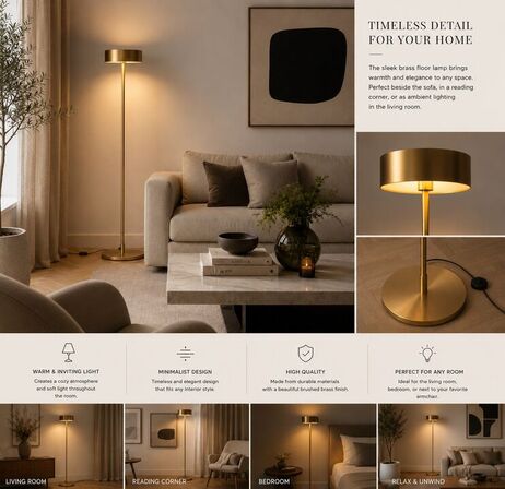 Frandsen bespoke led floor lamp messing 128044(ubrugt)