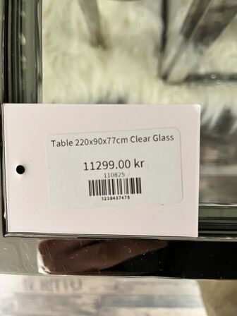 Spisebord i alu/glas KRONE 1 220x90x77 cm