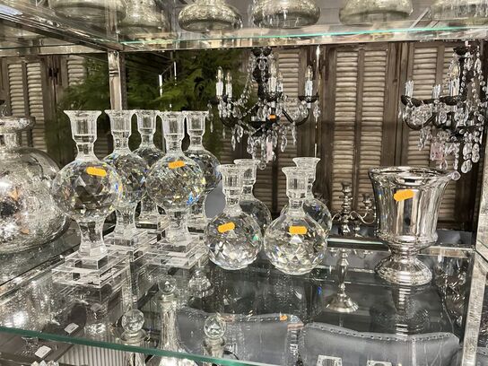 9 stk. Lysestager m. Vase