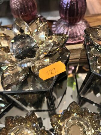 2 stk. Smykkeskring m. Fyrfadsholder