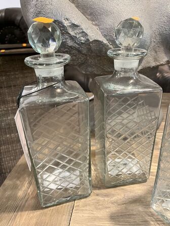 2 stk. glaskarafler 
