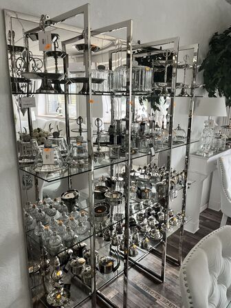 Reol m. Spejl COLMORE 80x35x220 cm