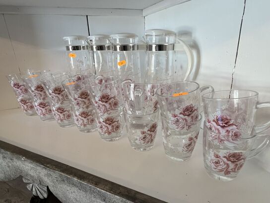 Stel m. Glas og karafler 