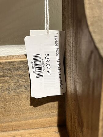 Hylde i natur 25x81x13,5 cm