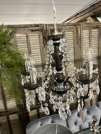 Lysekrone m. Glaskrystaller