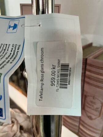 Tafellampe Rosa glans chroom 80 cm.