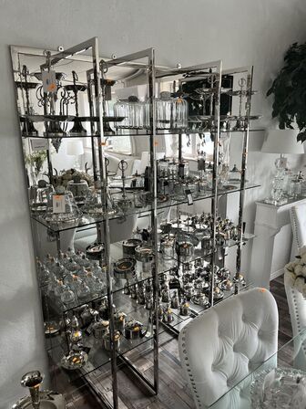 Reol m. Spejl COLMORE 80x35x220 cm