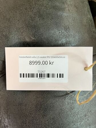 Chesterfield sofa 2,5 per 150x50x50 cm
