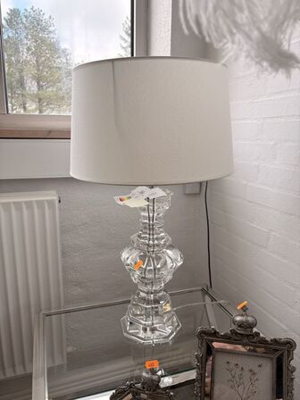 Bordlampe i glas m. Rammer
