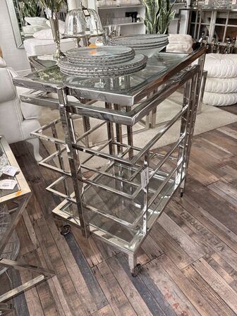 Barvogn m. Klart glas 72x42x77 cm