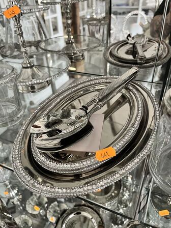 Sølvfade m. Salatbestik COLMORE