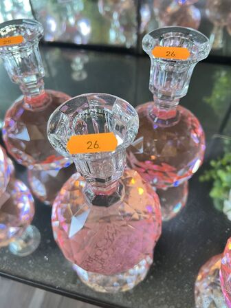 2 stk. Lysestager i krystal