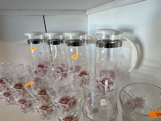 Stel m. Glas og karafler 