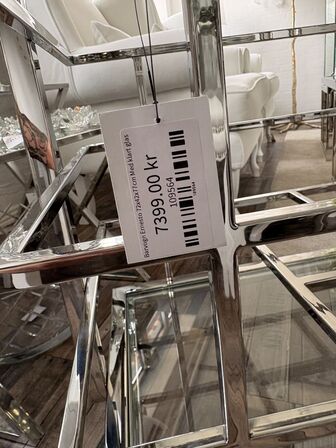 Barvogn m. Klart glas 72x42x77 cm