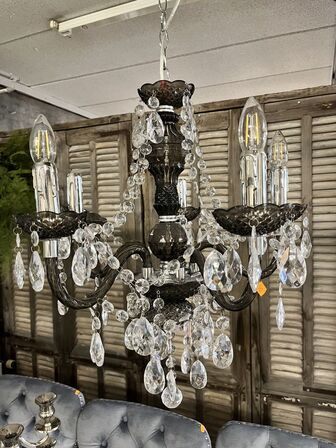 Lysekrone m. Glaskrystaller