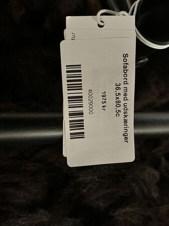 2 stk. Sofabord m. Udskæring 41,5x60 cm.