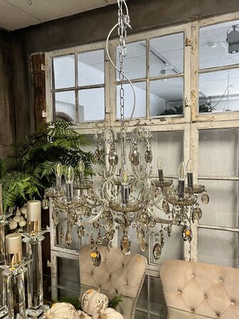 Lysekrone m. Glaskrystaller 70x58 cm