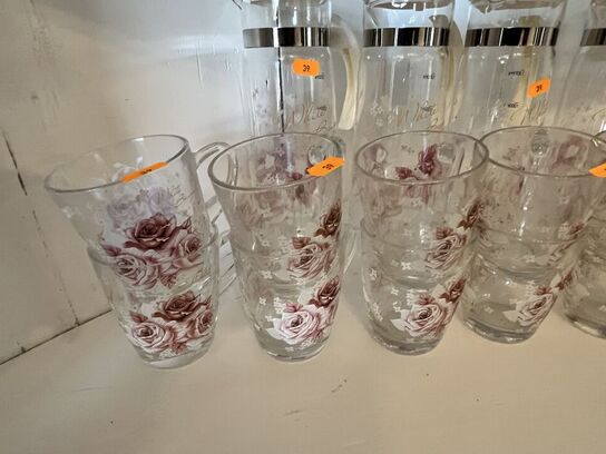 Stel m. Glas og karafler 