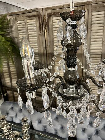 Lysekrone m. Glaskrystaller