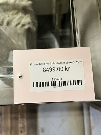Konsol bord m. Glas hylder 150x40x75 CM