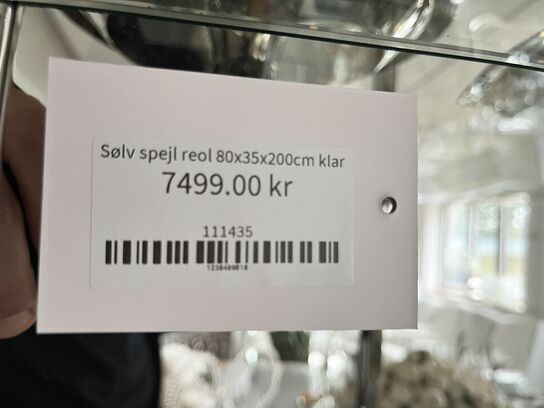 Reol m. Spejl COLMORE 80x35x220 cm