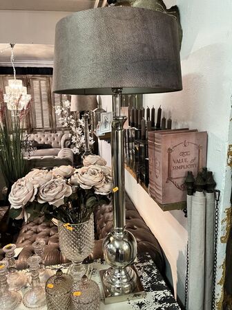 Tafellampe Rosa glans chroom 80 cm.