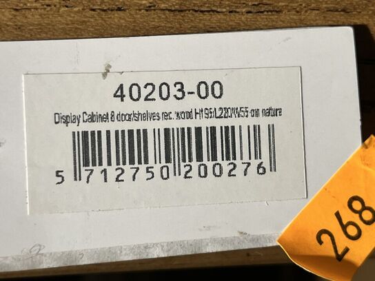 Vitrineskab m. 8 låger i genbrugstag 195x220x55 cm