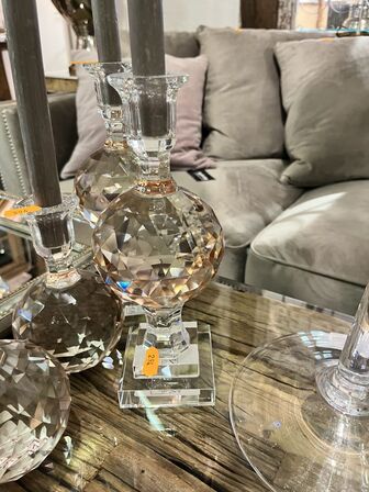 4 stk. Lysestager i glaskrystal