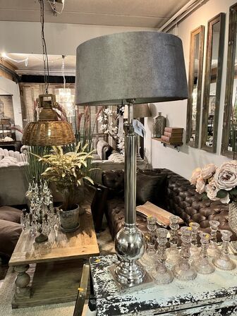 Tafellampe Rosa glans chroom 80 cm.