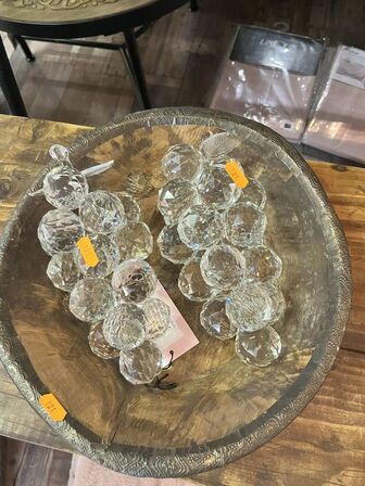 2 stk. Vindrueklase i krystal m. Skål