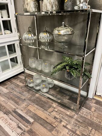 Reol m. Glashylder 99x39x120 cm.