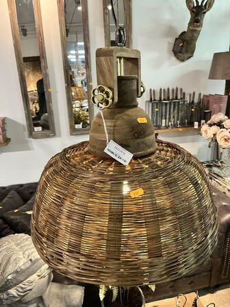 Pendel i naturflet H43/Ø50 cm.