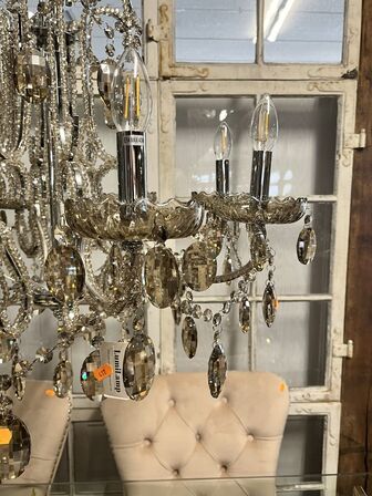 Lysekrone m. Glaskrystaller 70x58 cm