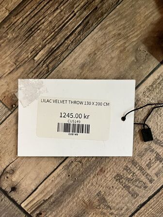 Tæppe LILAC VELVET THROW 130x200 cm