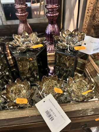 2 stk. Smykkeskring m. Fyrfadsholder